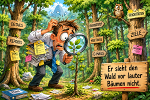 Ganz klar: überzüchtete Mitarbeiter, die den Wald vor lauter Bäumen nicht mehr sehen.